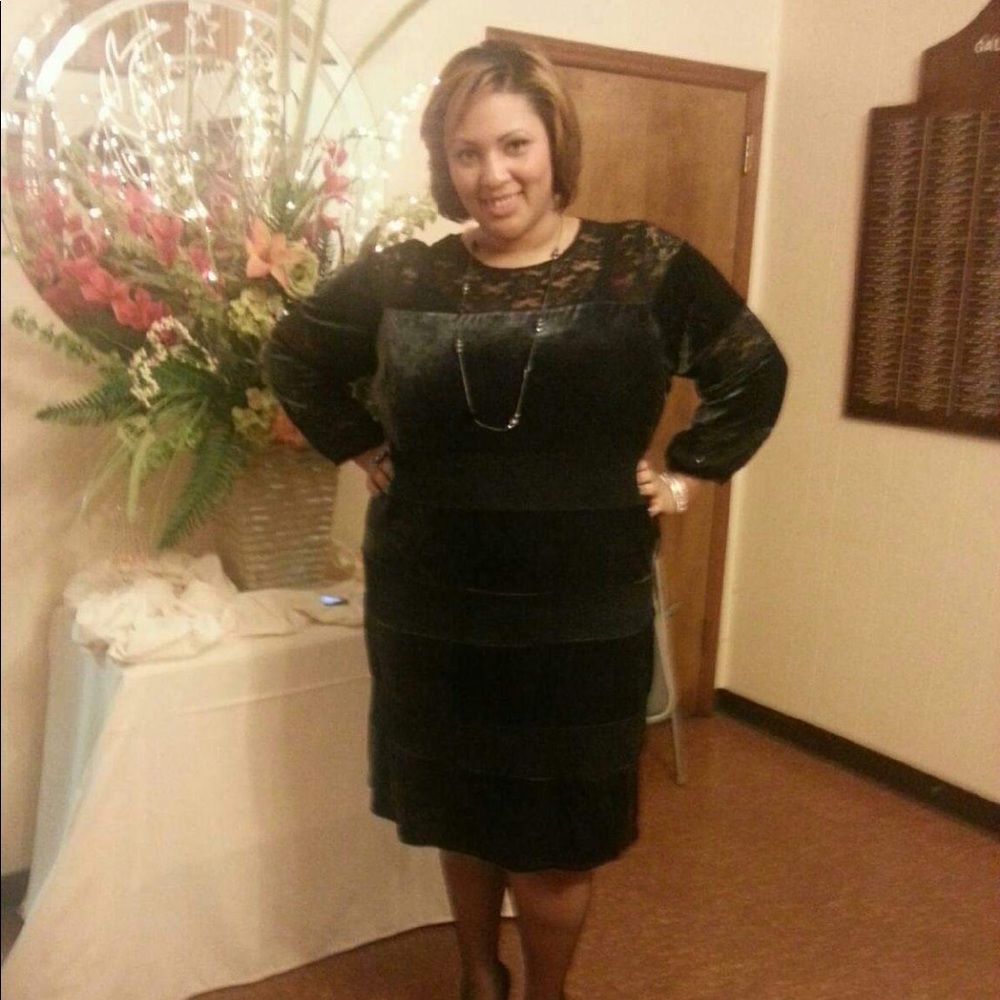 Black velvet/lace dress